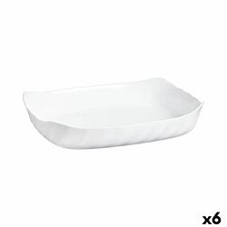 Foto van Serveerschaal luminarc smart cuisine rechthoekig wit glas 33 x 27 cm (6 stuks)