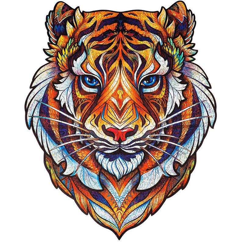 Foto van Unidragon houten puzzel dier - mooie tijger - 700 stukjes - royal size 45x56 cm