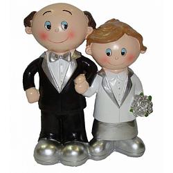 Foto van 25 jaar getrouwd bruidspaar figuurtje - taartdecoraties