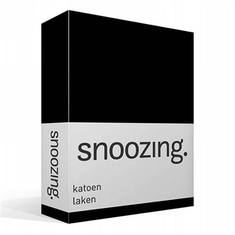 Foto van Snoozing - laken - katoen - lits-jumeaux - 240x260 - zwart