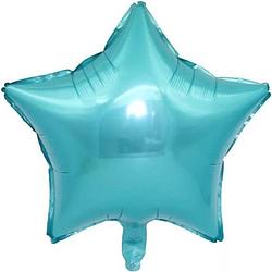 Foto van Folieballon ster licht blauw 18 inch 45 cm