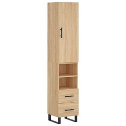 Foto van Vidaxl hoge kast 34,5x34x180 cm bewerkt hout sonoma eikenkleurig