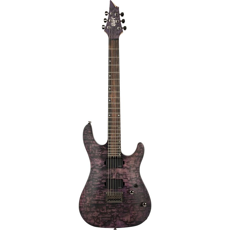 Foto van Cort kx500 etched deep violet met fishman fluence modern en sand blasted burl ash top