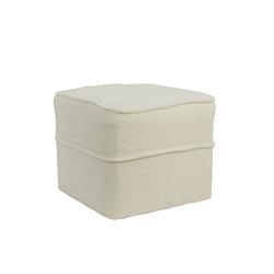 Foto van Pouf 40x40x35 cm kiki teddy white