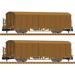 Foto van Fleischmann 826214 n 2-delige set gesloten goederenwagons van de dr