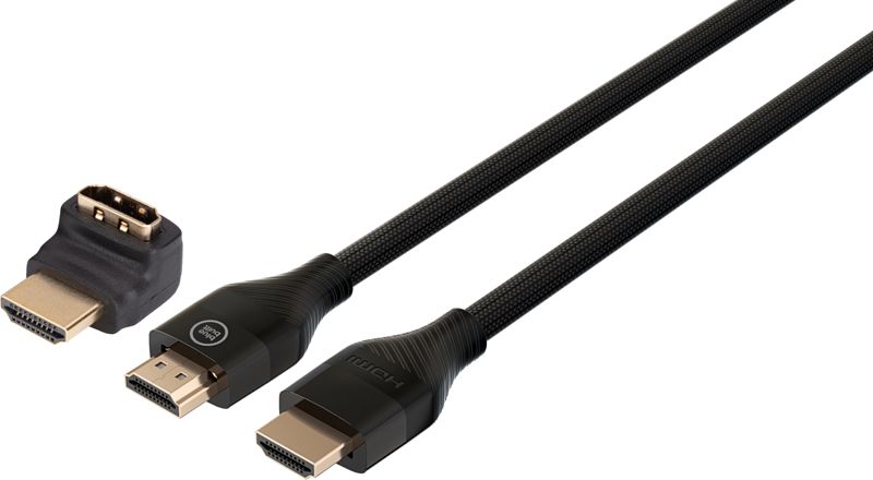 Foto van Bluebuilt hdmi kabel 4k 60hz nylon 5 meter 90° + adapter