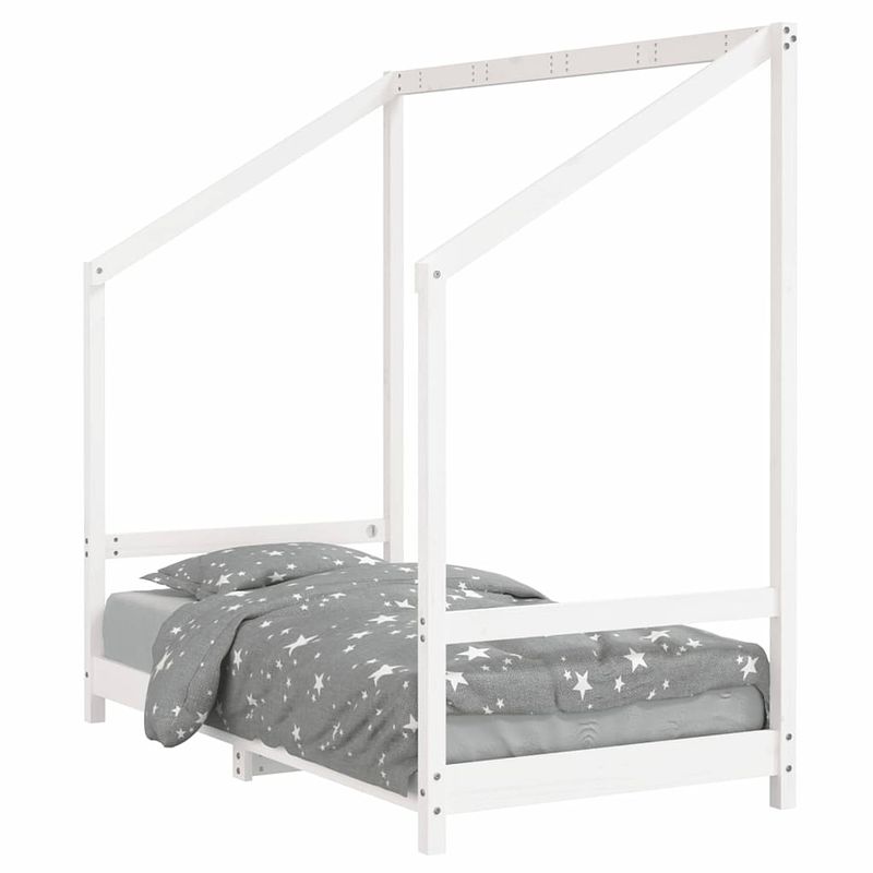 Foto van Vidaxl kinderbedframe 80x160 cm massief grenenhout wit