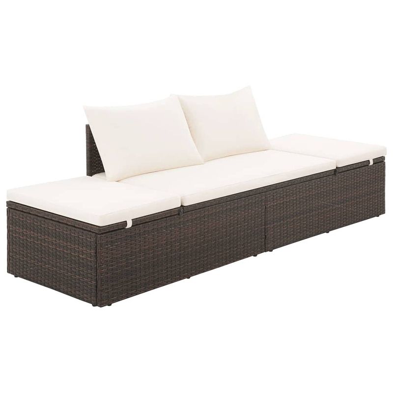 Foto van Vidaxl tuinbed 195x60 cm poly rattan bruin