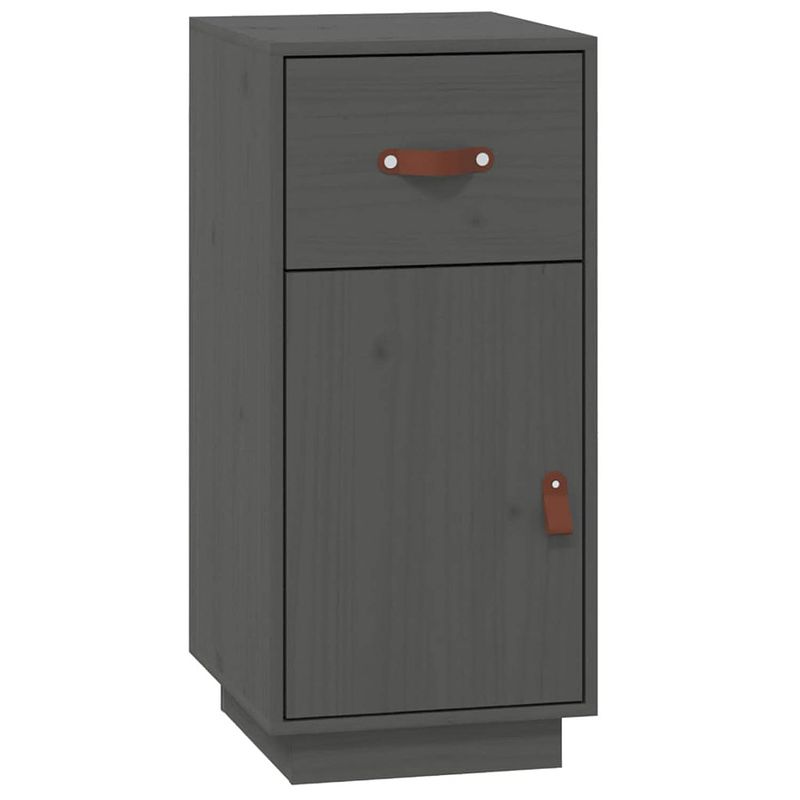 Foto van Vidaxl dressoir 34x40x75 cm massief grenenhout grijs