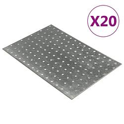 Foto van Vidaxl platen geperforeerd 20 st 2 mm 300x200 mm gegalvaniseerd staal