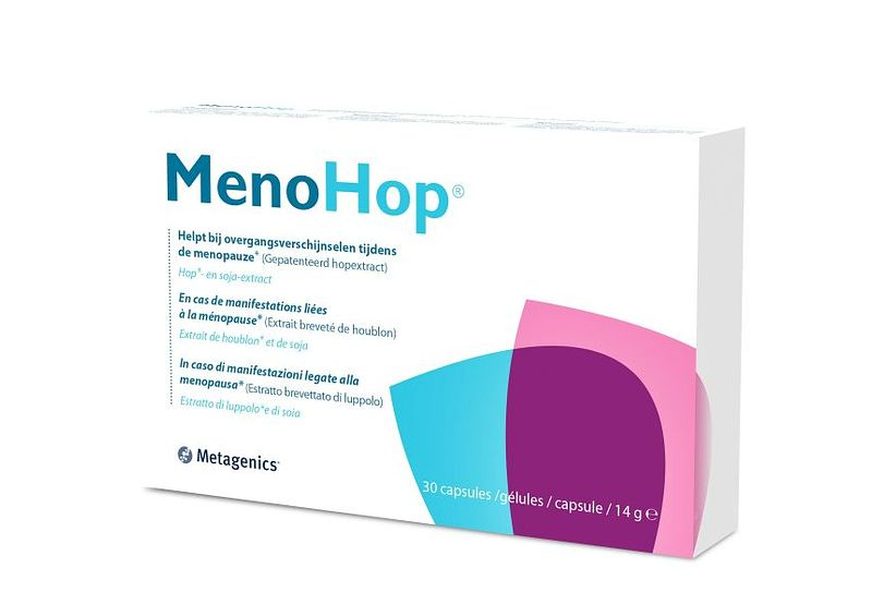 Foto van Metagenics menohop | hopextract capsules