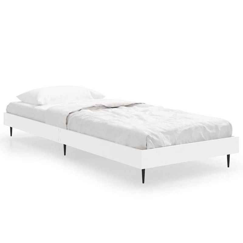 Foto van The living store bedframe - duurzaam - bedframes - afmeting- 193 x 78 x 20 cm - kleur- wit