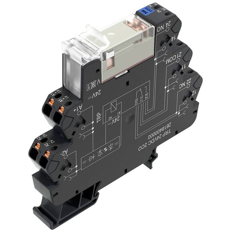 Foto van Weidmüller trp 5vdc 1co 16a koppelrelais 5 v/dc 16 a 1x wisselcontact 10 stuk(s)