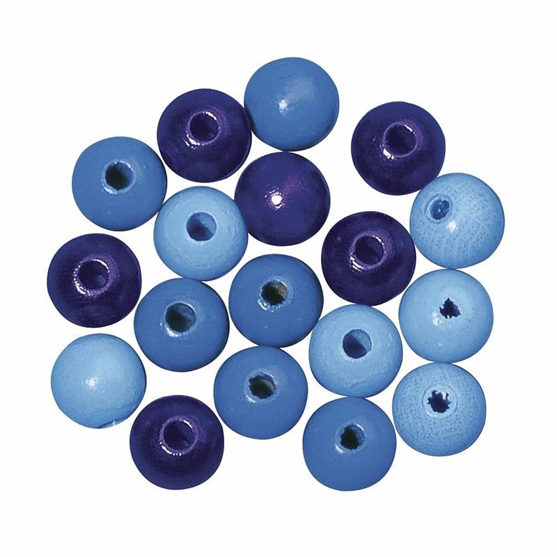 Foto van 115x blauwe houten hobby kralen 6 mm - kralenbak