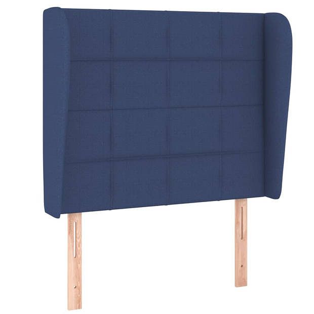 Foto van Vidaxl hoofdbord met randen 83x23x118/128 cm stof blauw