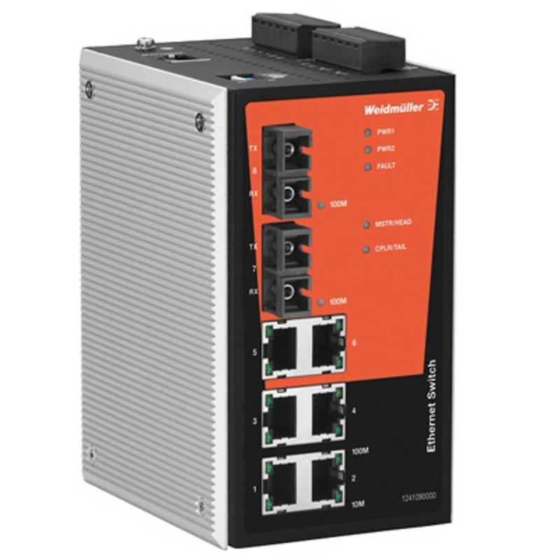 Foto van Weidmüller ie-sw-pl08m-6tx-2scs industrial ethernet switch