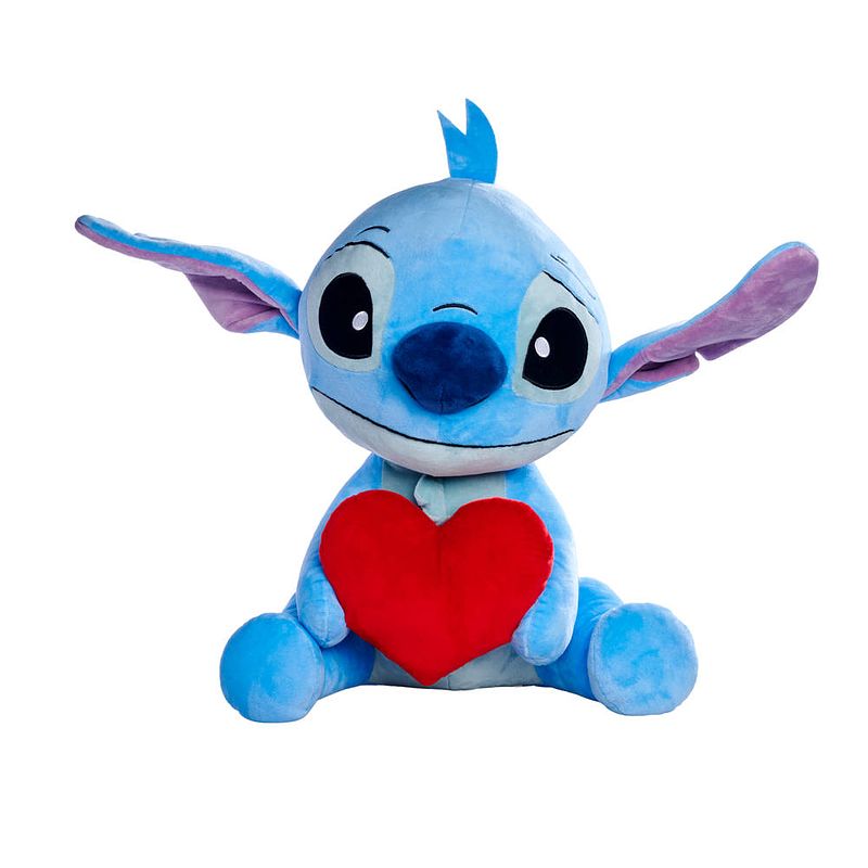 Foto van Lilo & stitch pluchen knuffel stitch met hart - 50 cm