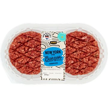 Foto van 1+1 gratis | jumbo new york style burger 250g aanbieding bij jumbo