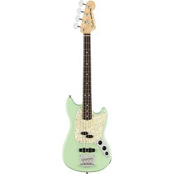 Foto van Fender american performer mustang bass satin surf green rw