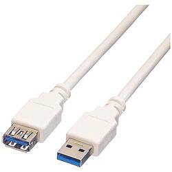 Foto van Value usb-kabel usb 3.2 gen1 (usb 3.0 / usb 3.1 gen1) usb-a stekker, usb-a bus 0.80 m wit afgeschermd 11.99.8977