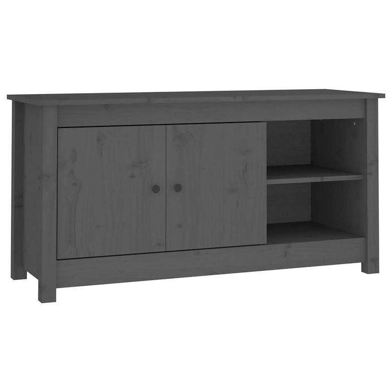 Foto van The living store tv-meubel - grenenhout - 103x36.5x52 cm - grijs