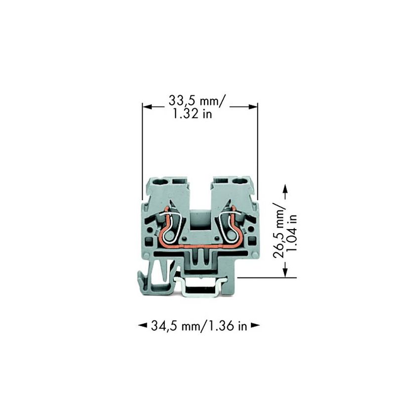 Foto van Wago 870-911 doorgangsklem 5 mm spanveer toewijzing: l grijs 100 stuk(s)