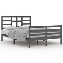 Foto van The living store houten bedframe - moderne slaapkamer - 140x200 - kleur- grijs