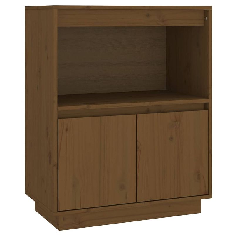 Foto van Vidaxl dressoir 60x34x75 cm massief grenenhout honingbruin