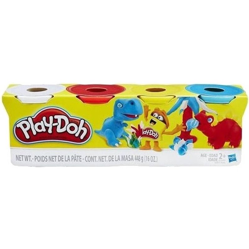 Foto van Play-doh kleiset 4-delig wit/rood/geel/blauw