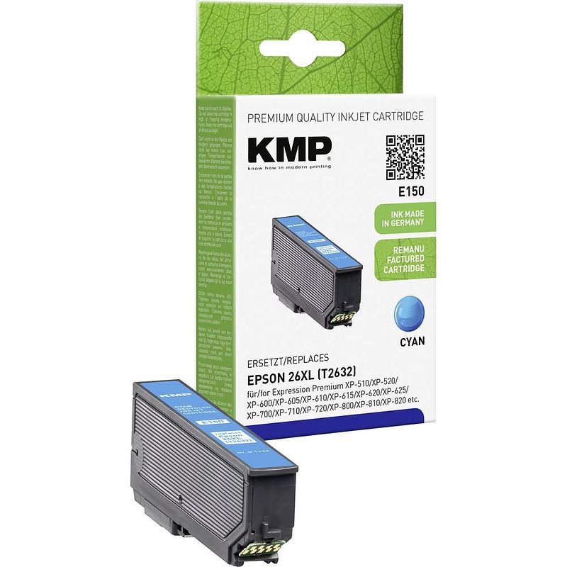 Foto van Kmp inkt vervangt epson t2632, 26xl compatibel cyaan e150 1626,4003