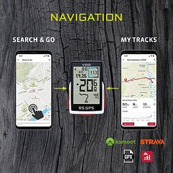 Foto van Vdo fietscomputer r5 gps set cad snelheid