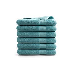 Foto van Seashell hotel handdoek - 6 stuks - denim blue - 70x140cm
