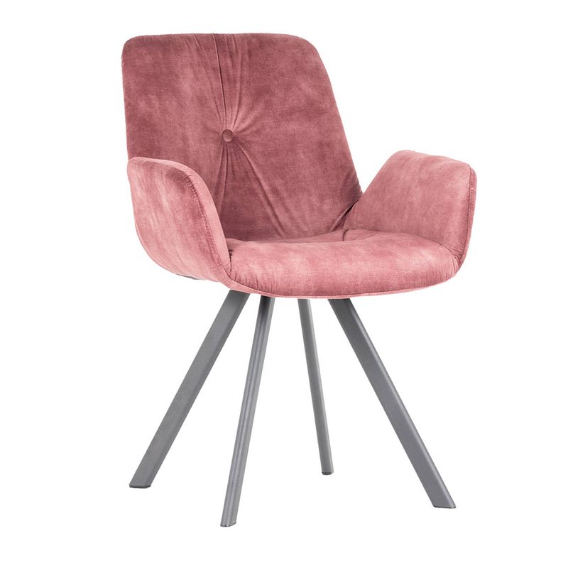 Foto van Giga meubel eetkamerstoel velvet - roze - stoel tedd