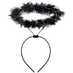 Foto van Engel halo - diadeem/tiara/haarband - zwart - halloween/horror thema accessoires - verkleedhoofddeksels