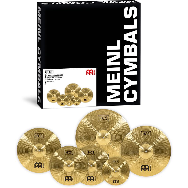 Foto van Meinl hcs-cs2 expanded cymbal set bekkenset 10-14-16-18-20