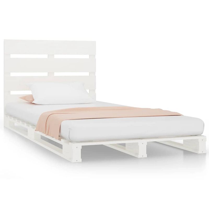 Foto van The living store bed grenenhout - klassiek design - 200x100x80cm - wit