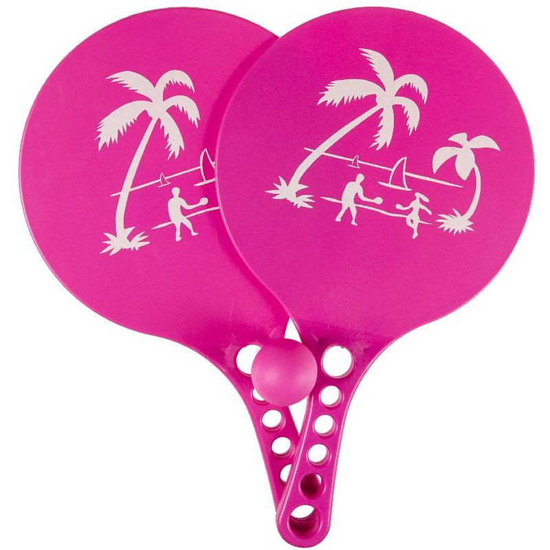 Foto van Kunststof beachball set roze - beachballsets