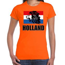 Foto van Oranje fan shirt / kleding holland met leeuw en vlag ek/ wk voor dames 2xl - feestshirts