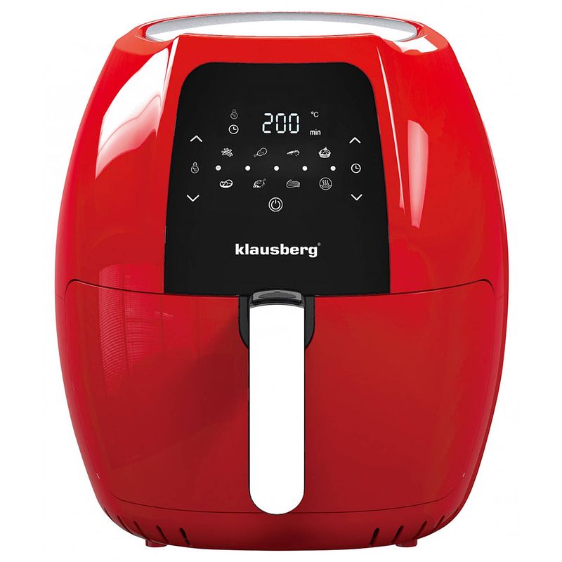 Foto van Klausberg 7571 - airfryer - rood - 1800 watt - 7,7 liter !!