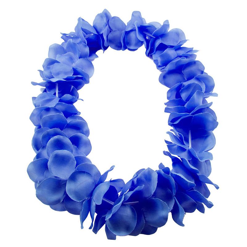 Foto van Hawaii krans - 95 cm - neon blauw