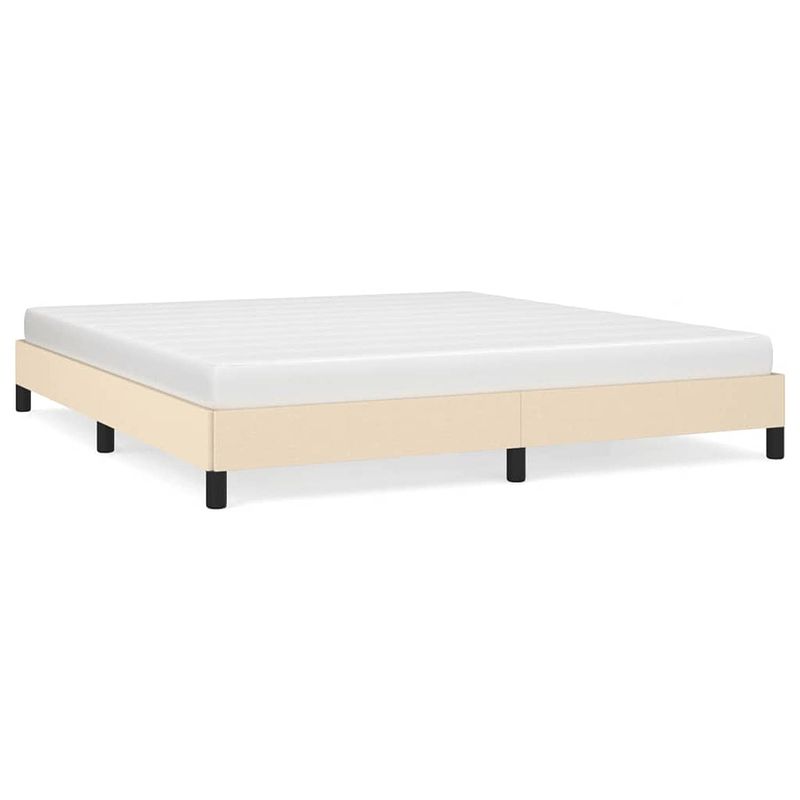 Foto van The living store bedframe stof crèmekleurig 180x200 cm - bed