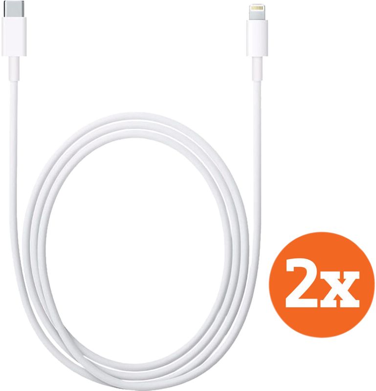 Foto van Apple usb c naar lightning kabel 1m kunststof wit duopack