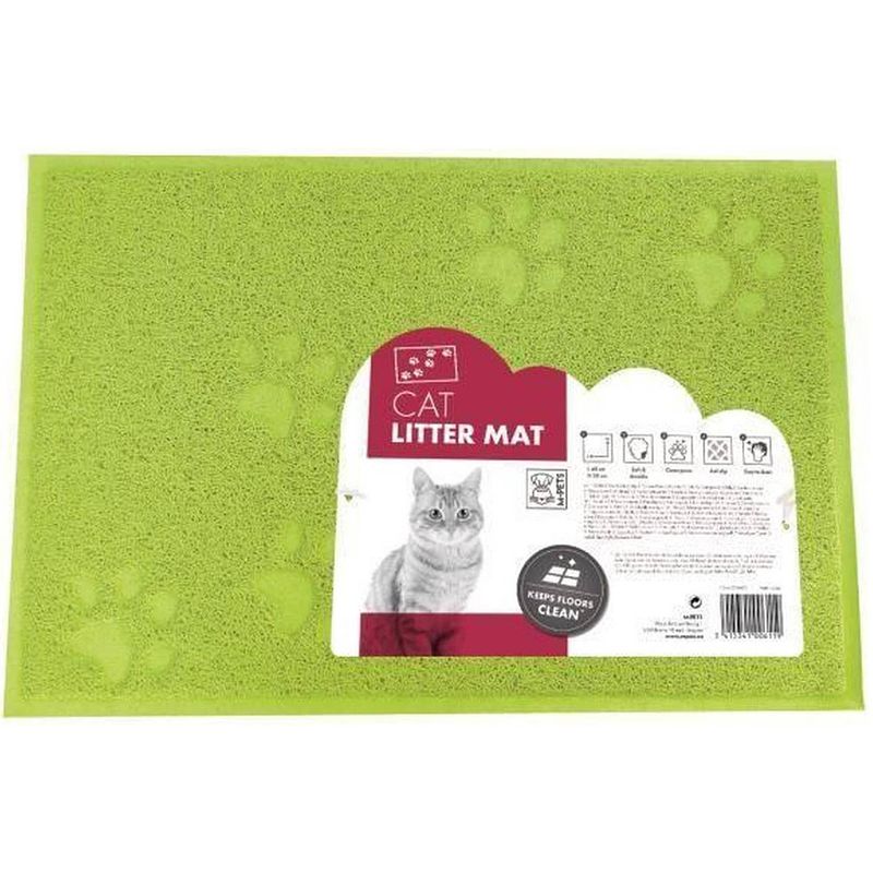 Foto van M-pets krabmat katten footprint 30 x 40 cm karton groen