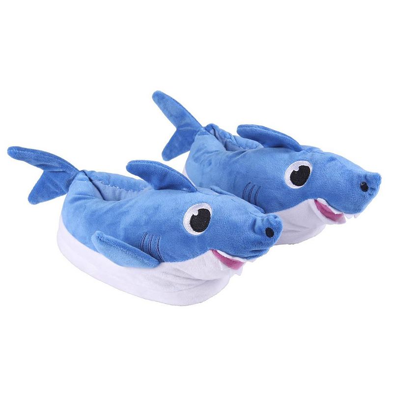 Foto van Kinder pantoffels/sloffen baby shark blauw 23-24 - sloffen - kinderen