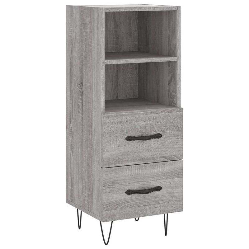 Foto van Vidaxl dressoir 34,5x34x90 cm bewerkt hout grijs sonoma eikenkleurig