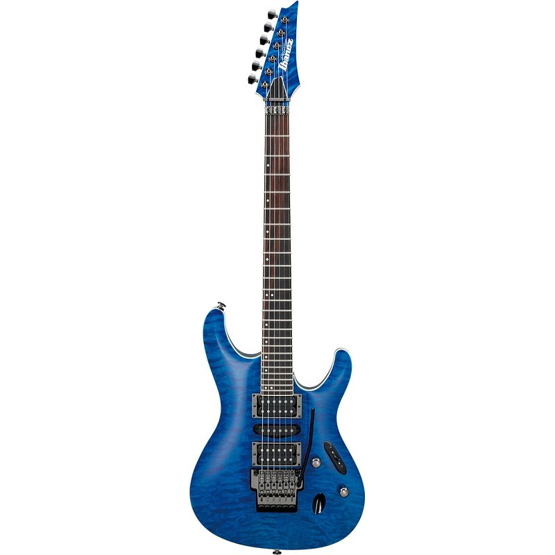 Foto van Ibanez s6570q prestige natural blue elektrische gitaar met koffer