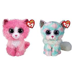 Foto van Ty - knuffel - beanie boo's - reagan cat & opal cat