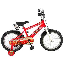 Foto van Disney jongensfiets cars 16 inch 25,4 cm jongens knijprem rood