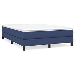 Foto van The living store boxspringbed - blauw - 203x140x25 cm - pocketvering