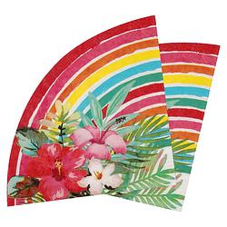 Foto van Santex tropical thema feest servetten - 40x - 16,5 x 8,5a cm - papier - hawaii themafeest - feestservetten